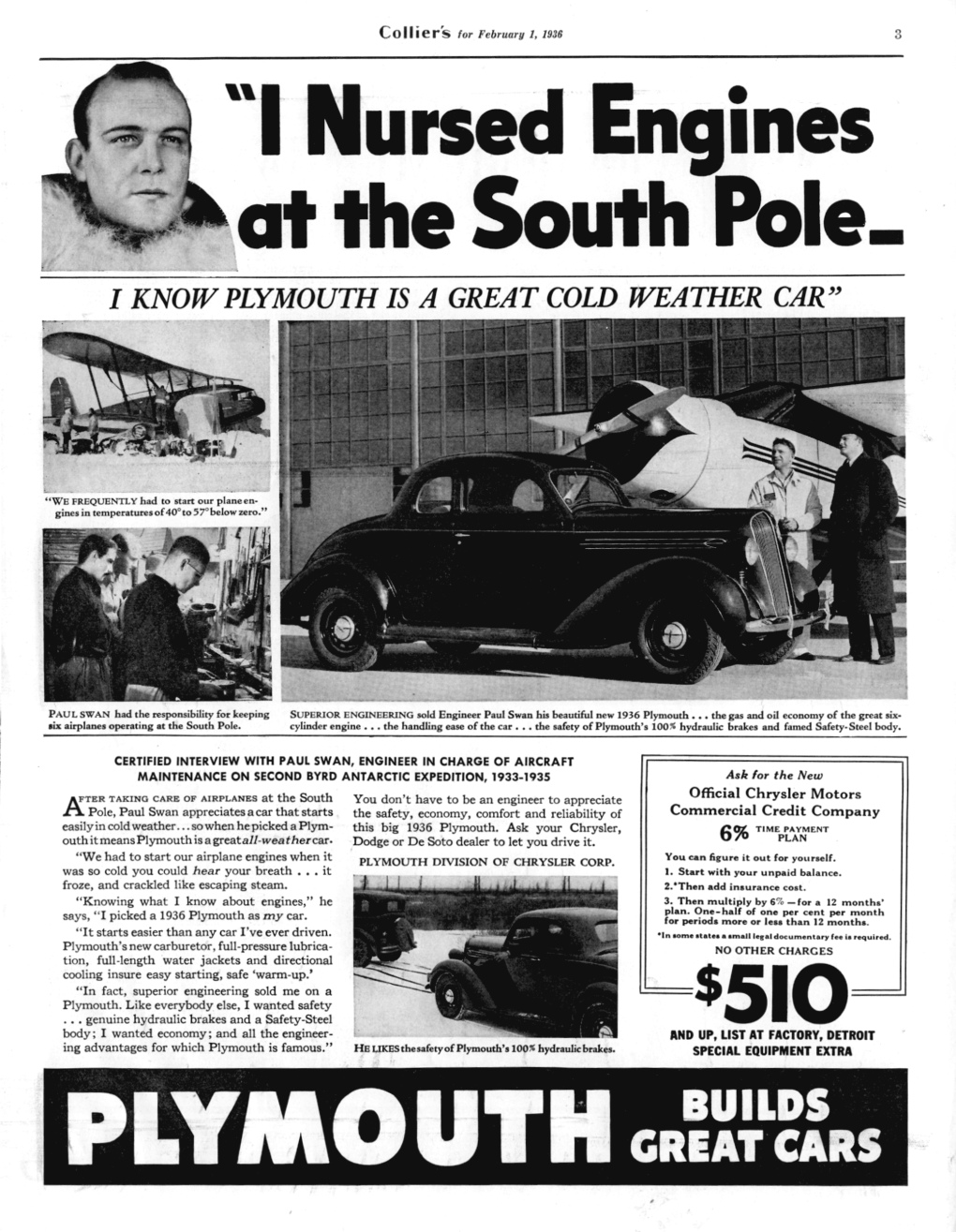 1936 Plymouth Auto Advertising
